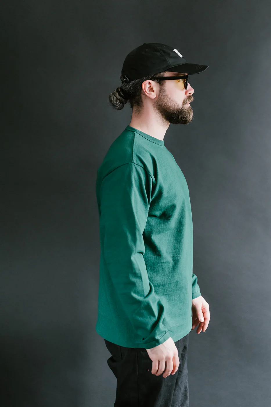 "Stand Wheel" Heavyweight Long Sleeve Tee - Green - Image 10