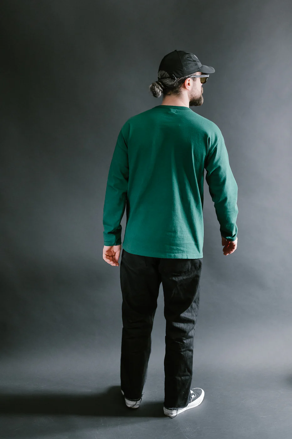 "Stand Wheel" Heavyweight Long Sleeve Tee - Green - Image 7