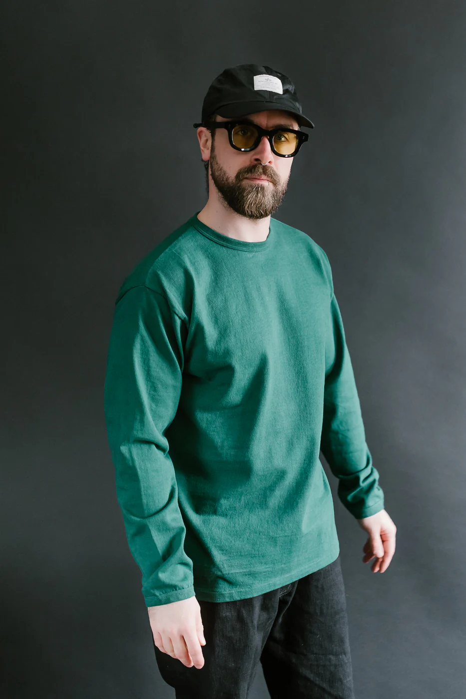 "Stand Wheel" Heavyweight Long Sleeve Tee - Green - Image 9