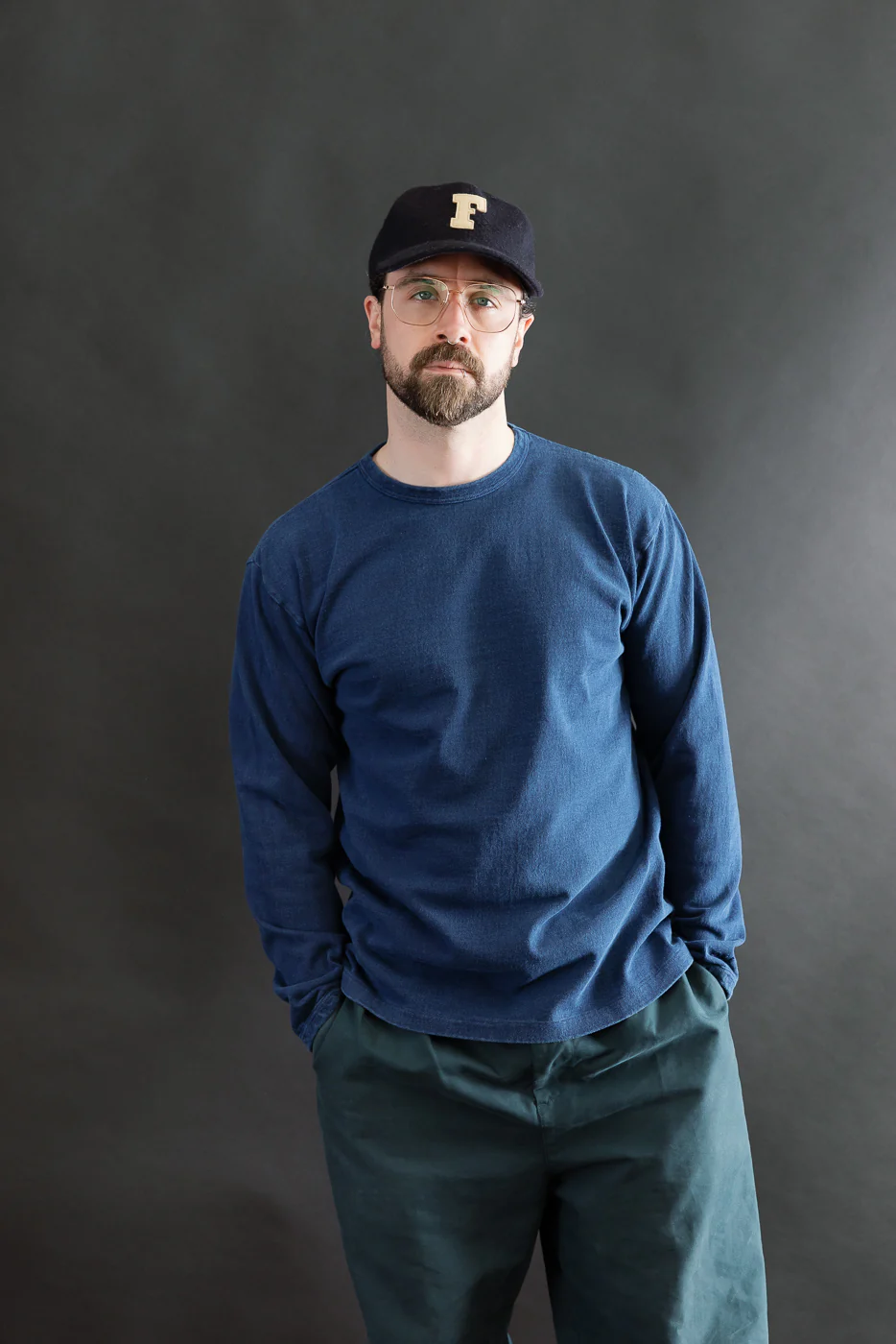 9.5oz "Stand Wheel" Heavyweight Long Sleeve Tee - Indigo - Image 8