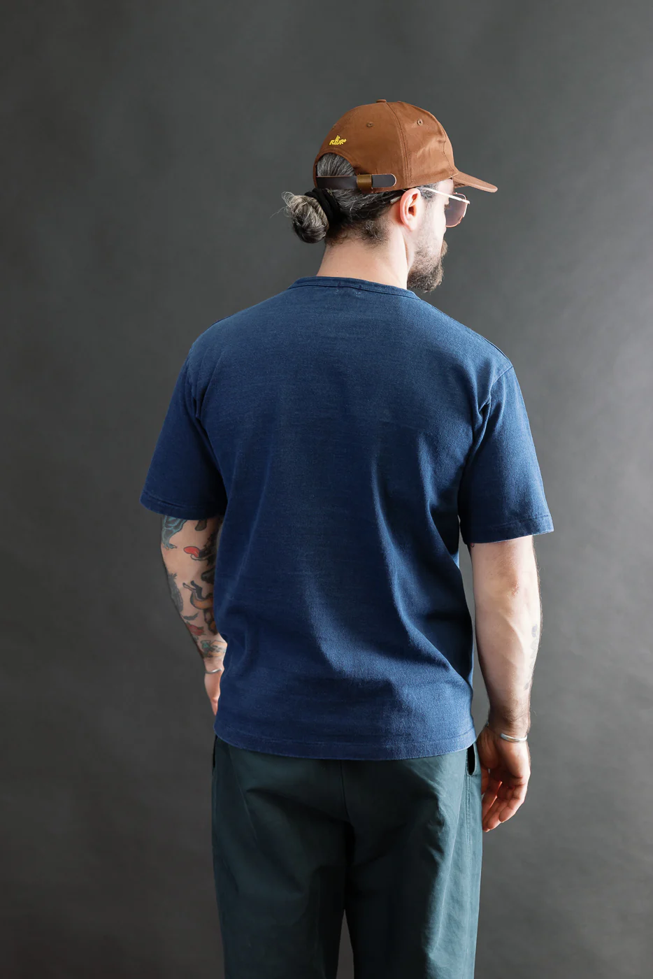 9.5oz "Stand Wheel" Heavyweight Tee - Indigo Dyed - Image 11