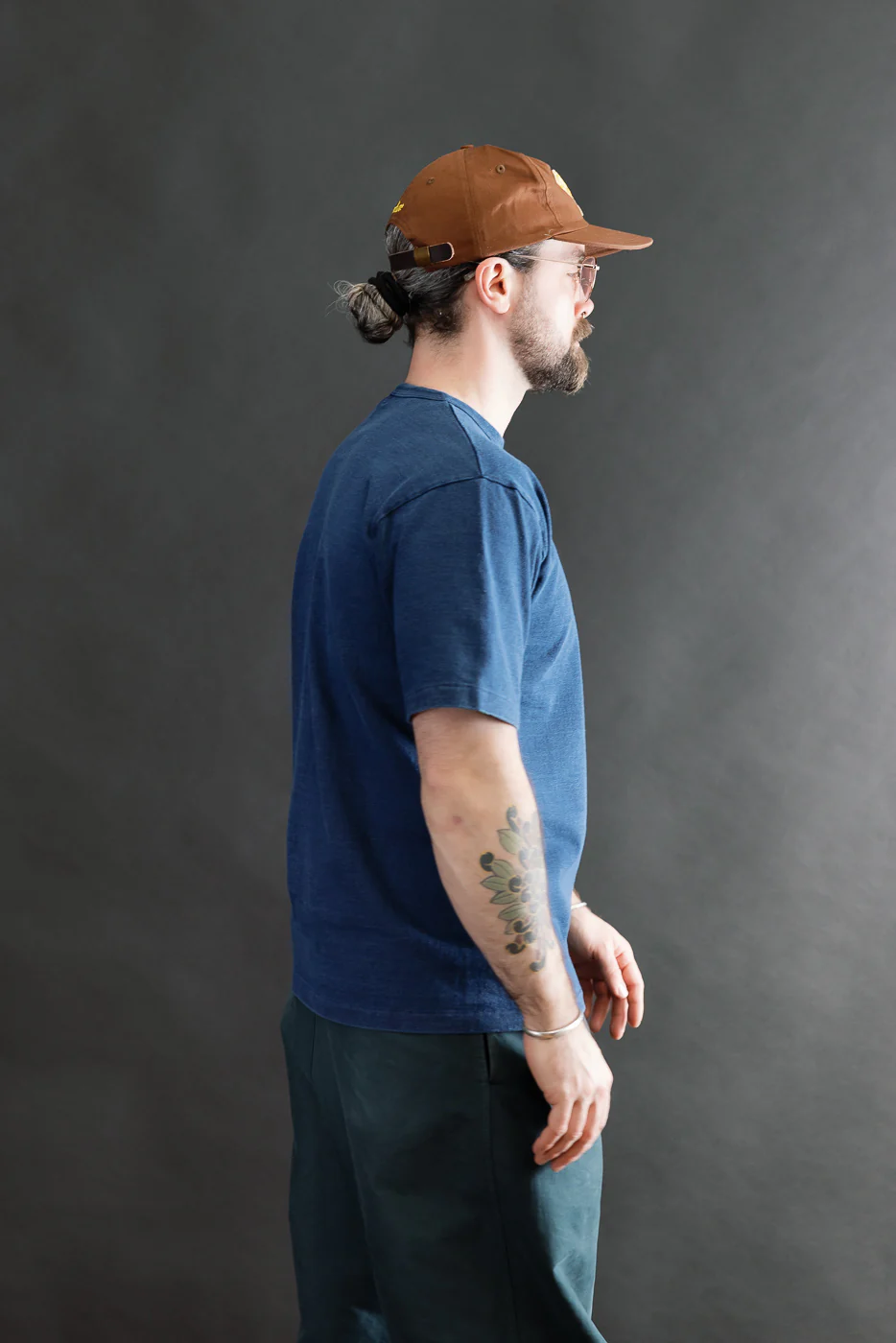 9.5oz "Stand Wheel" Heavyweight Tee - Indigo Dyed - Image 12