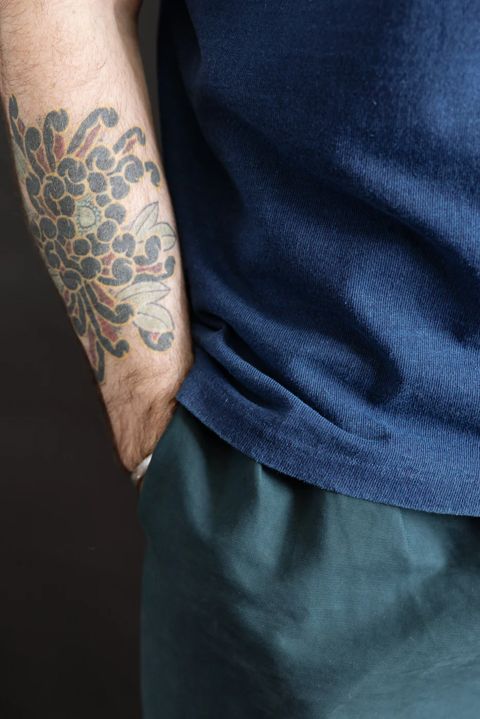 9.5oz "Stand Wheel" Heavyweight Tee - Indigo Dyed - Image 17
