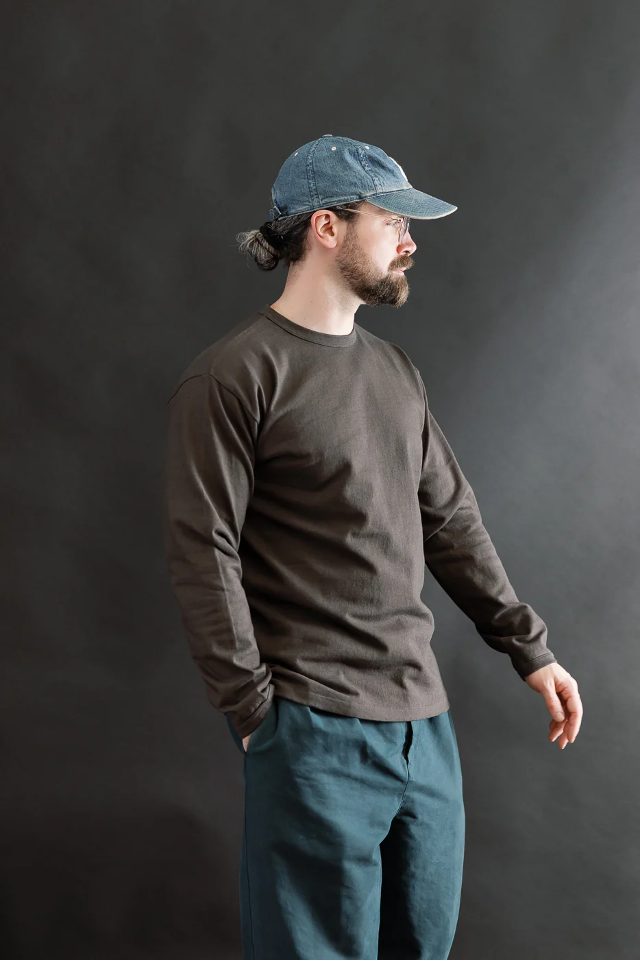 9.5oz "Stand Wheel" Heavyweight Tee Long Sleeve - Sumikuro - Image 13