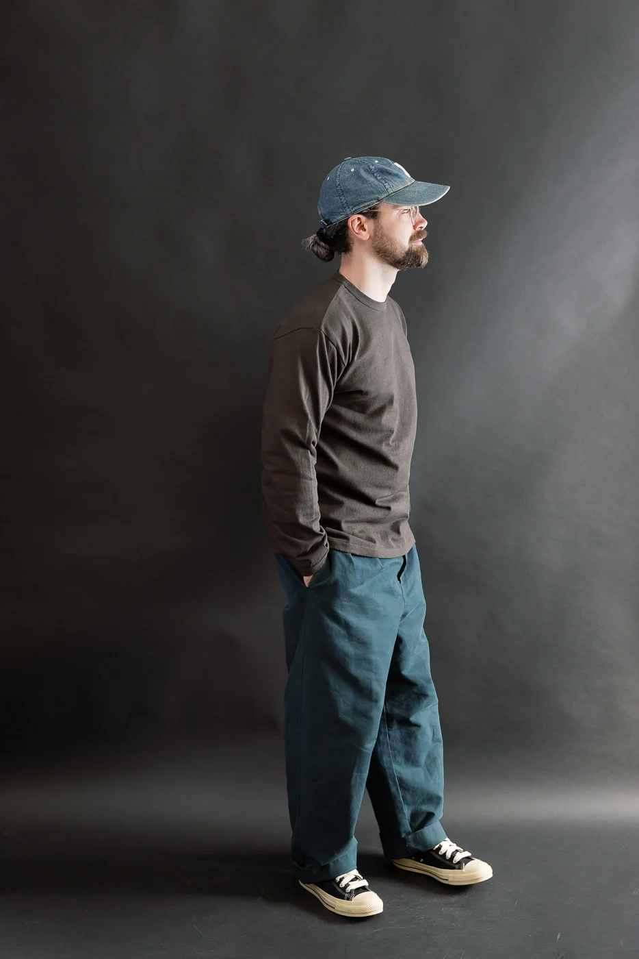 9.5oz "Stand Wheel" Heavyweight Tee Long Sleeve - Sumikuro - Image 6