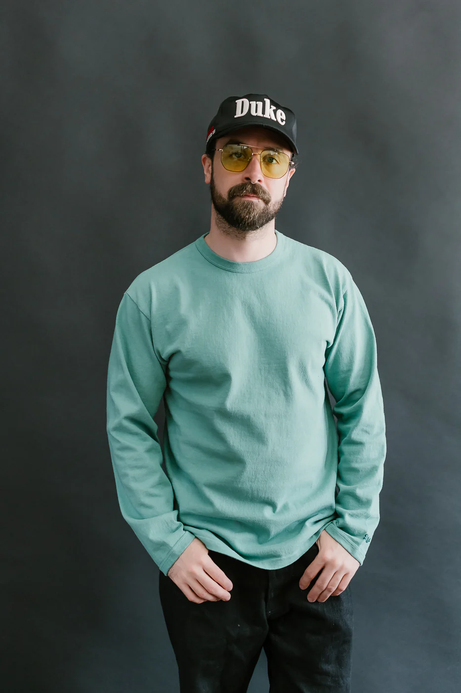 "Stand Wheel" Heavyweight Tee Long Sleeve - Emerald - Image 13