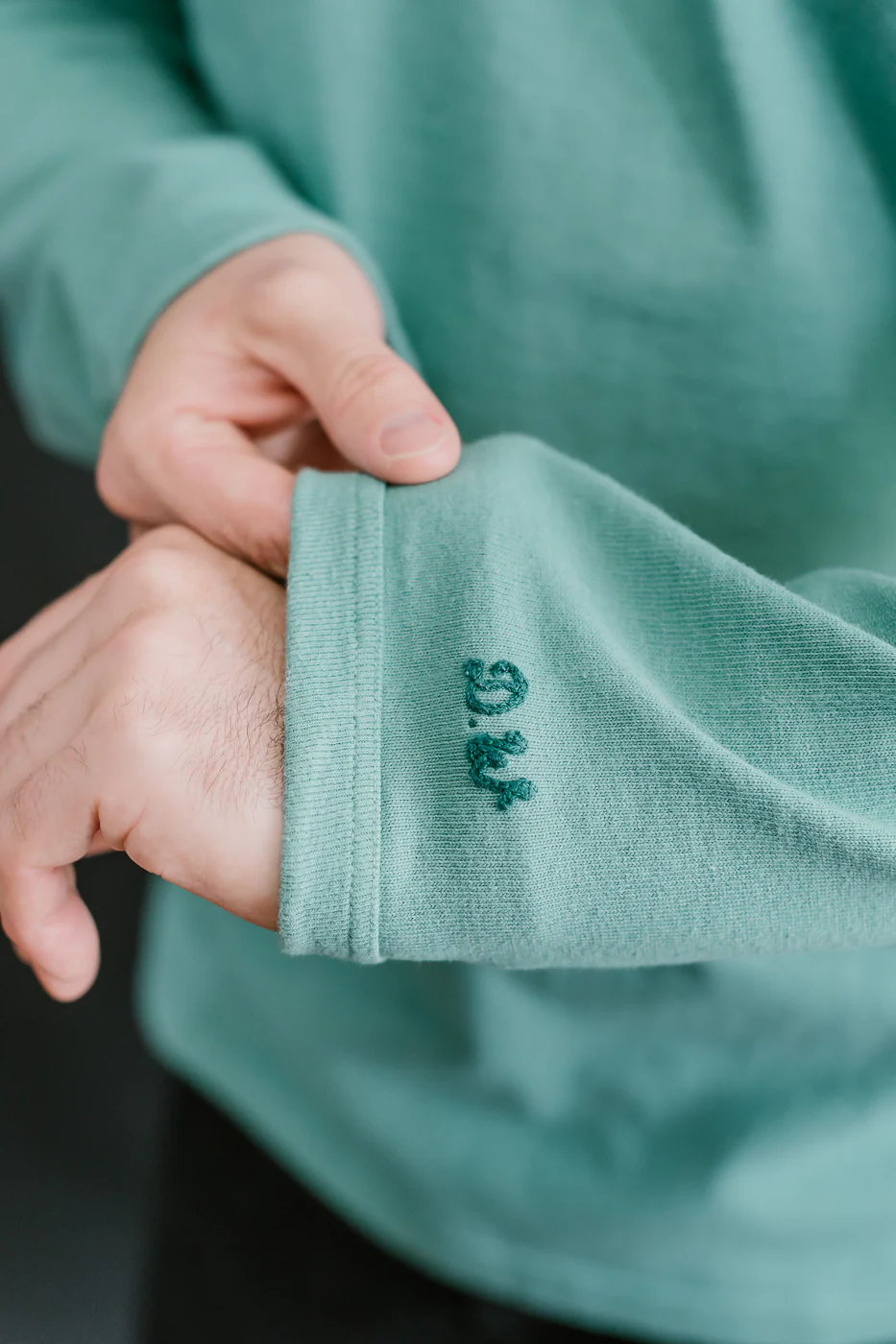 "Stand Wheel" Heavyweight Tee Long Sleeve - Emerald - Image 18