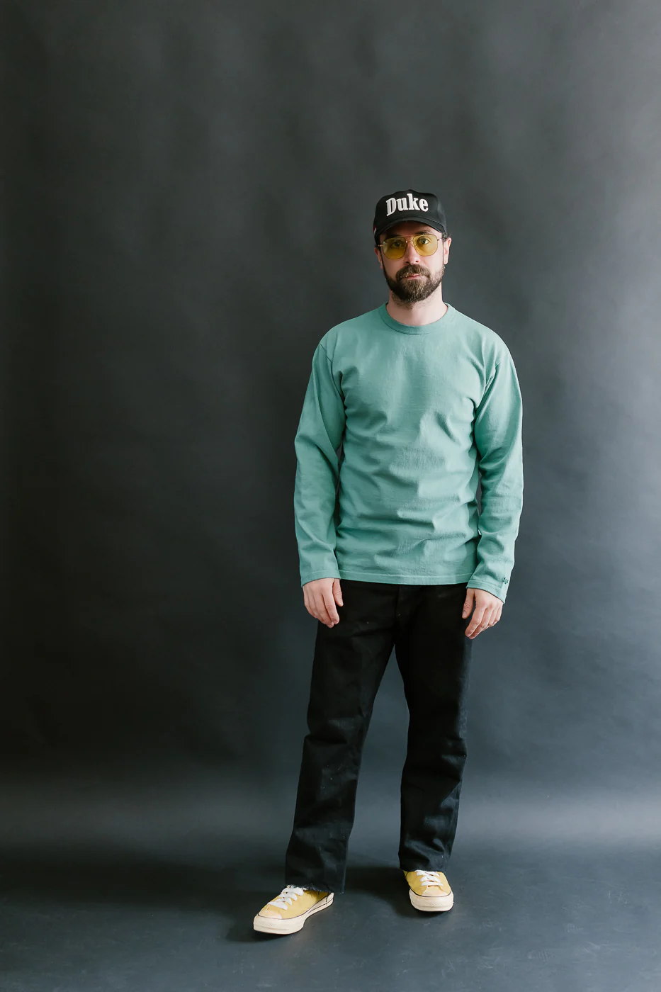 "Stand Wheel" Heavyweight Tee Long Sleeve - Emerald - Image 5