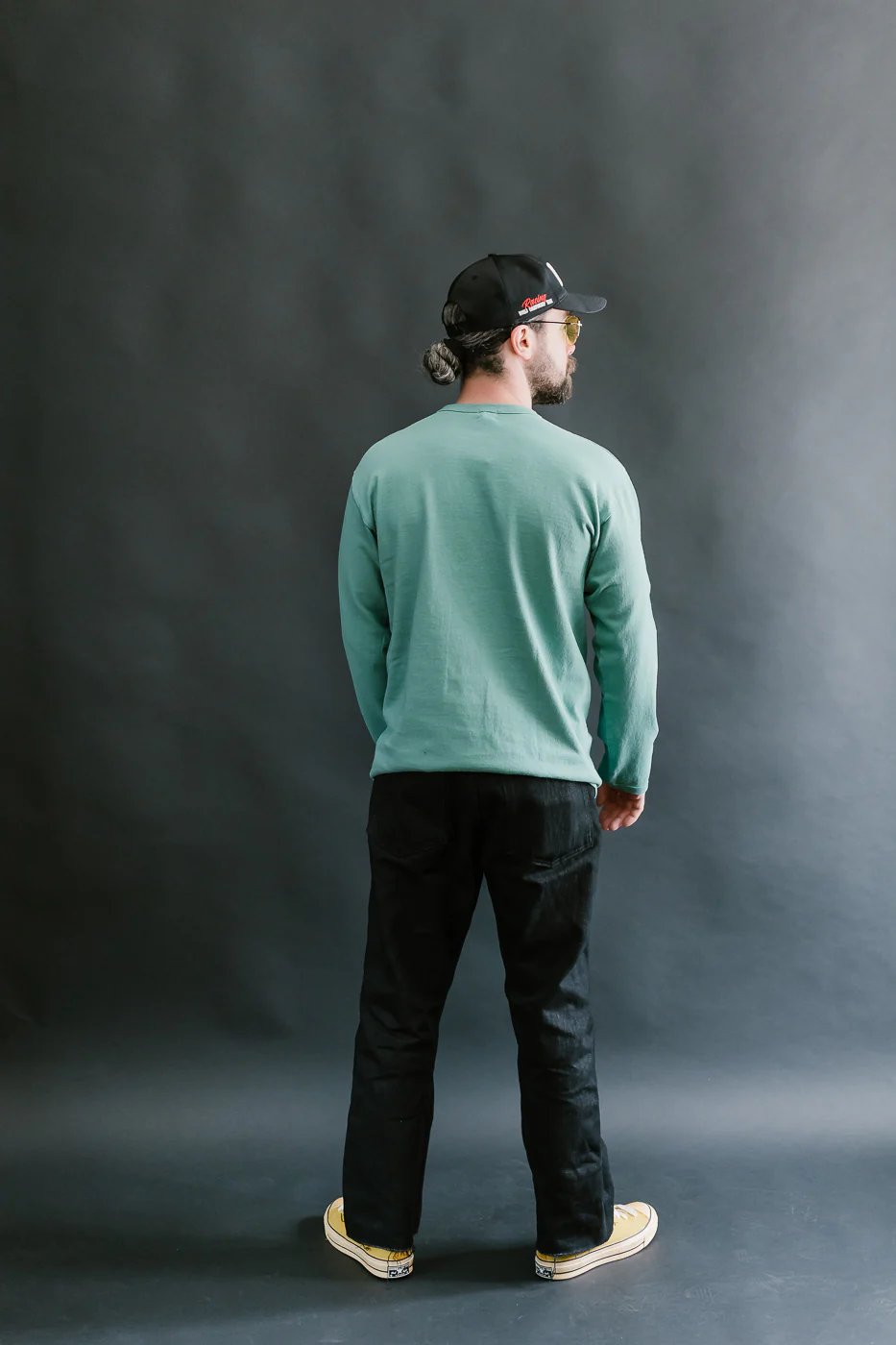 "Stand Wheel" Heavyweight Tee Long Sleeve - Emerald - Image 7