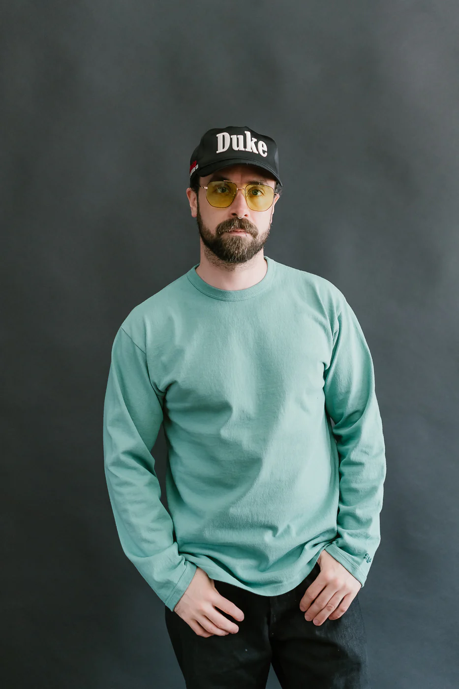 "Stand Wheel" Heavyweight Tee Long Sleeve - Emerald - Image 8