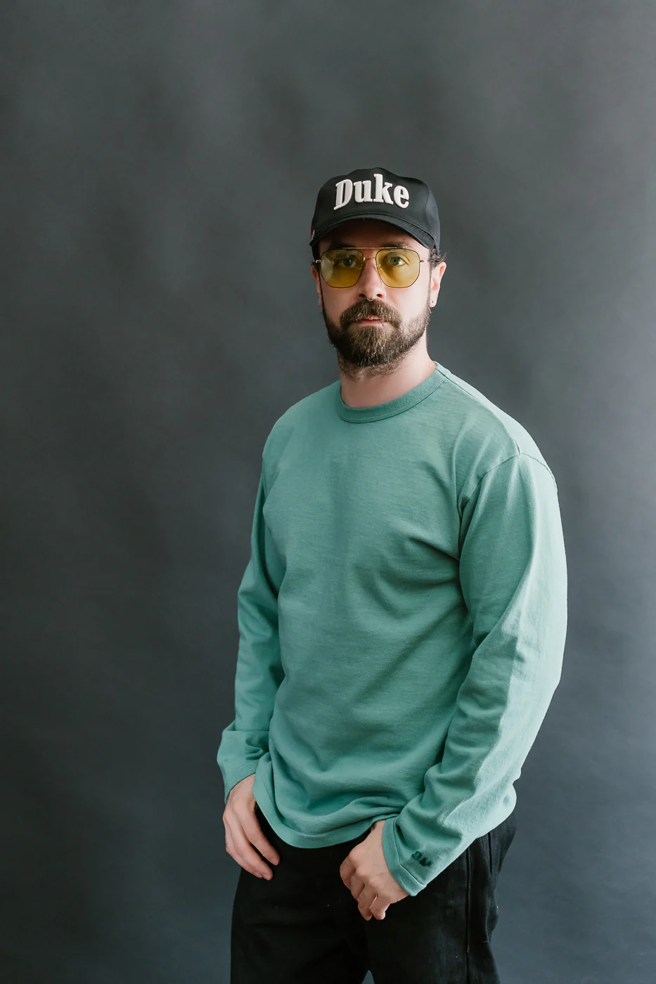 "Stand Wheel" Heavyweight Tee Long Sleeve - Emerald - Image 9