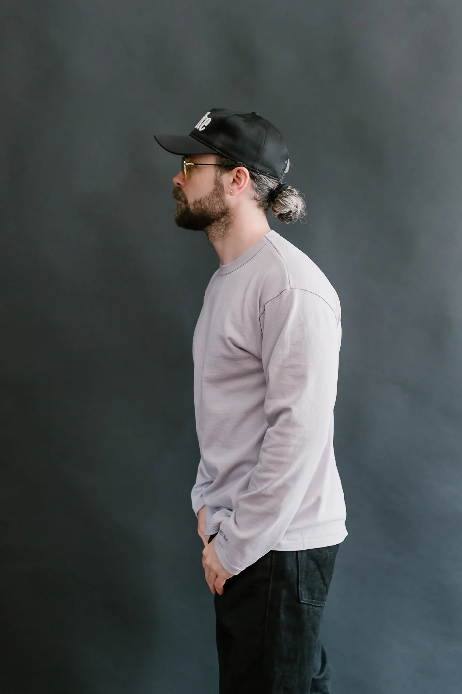 "Stand Wheel" Heavyweight Tee Long Sleeve - Lavender - Image 12