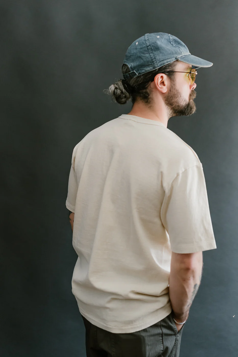 9.5oz "Stand Wheel" Pigment Dyed Heavyweight Tee - Cream - Image 10