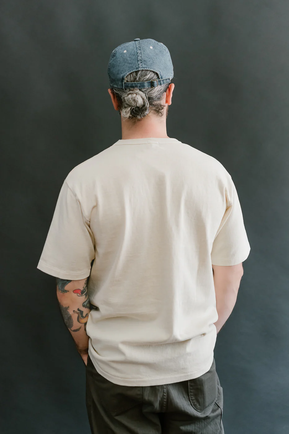 9.5oz "Stand Wheel" Pigment Dyed Heavyweight Tee - Cream - Image 11