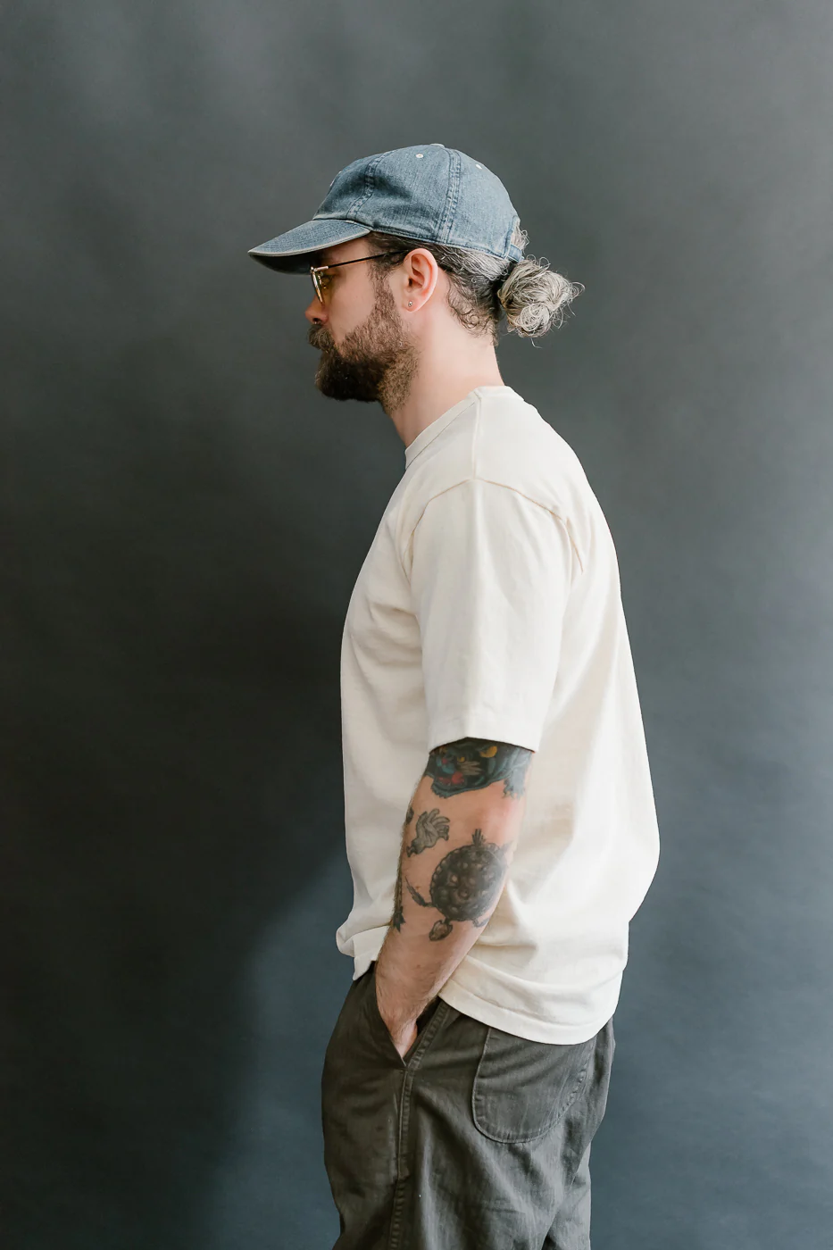 9.5oz "Stand Wheel" Pigment Dyed Heavyweight Tee - Cream - Image 12