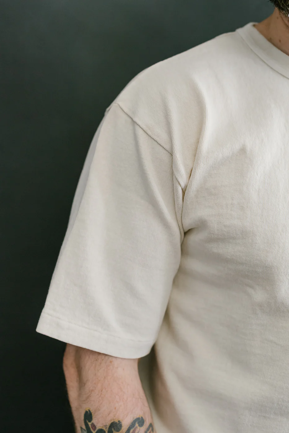 9.5oz "Stand Wheel" Pigment Dyed Heavyweight Tee - Cream - Image 15