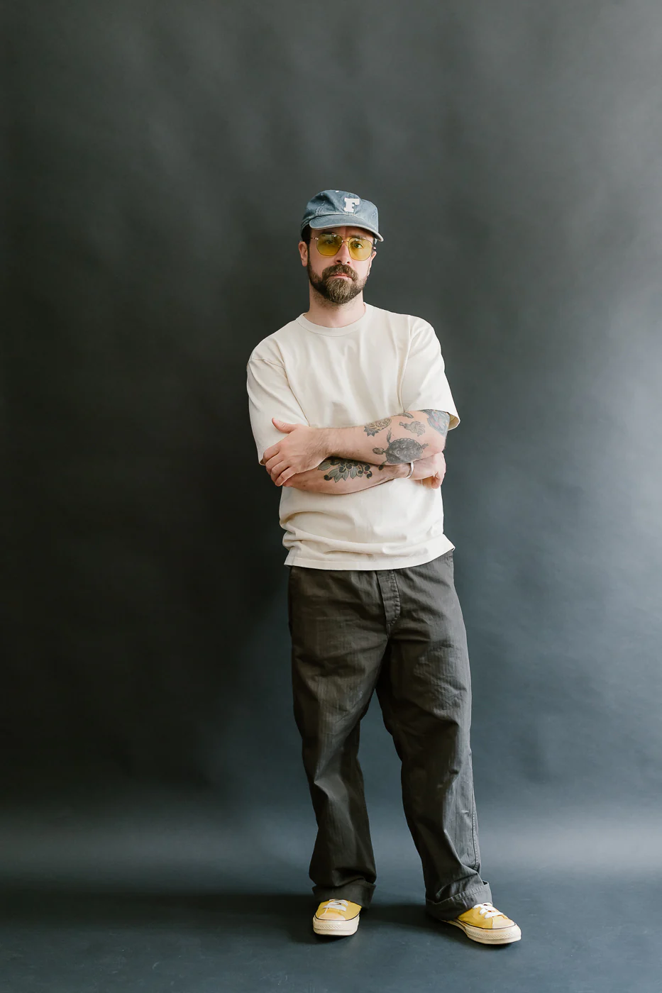 9.5oz "Stand Wheel" Pigment Dyed Heavyweight Tee - Cream - Image 5