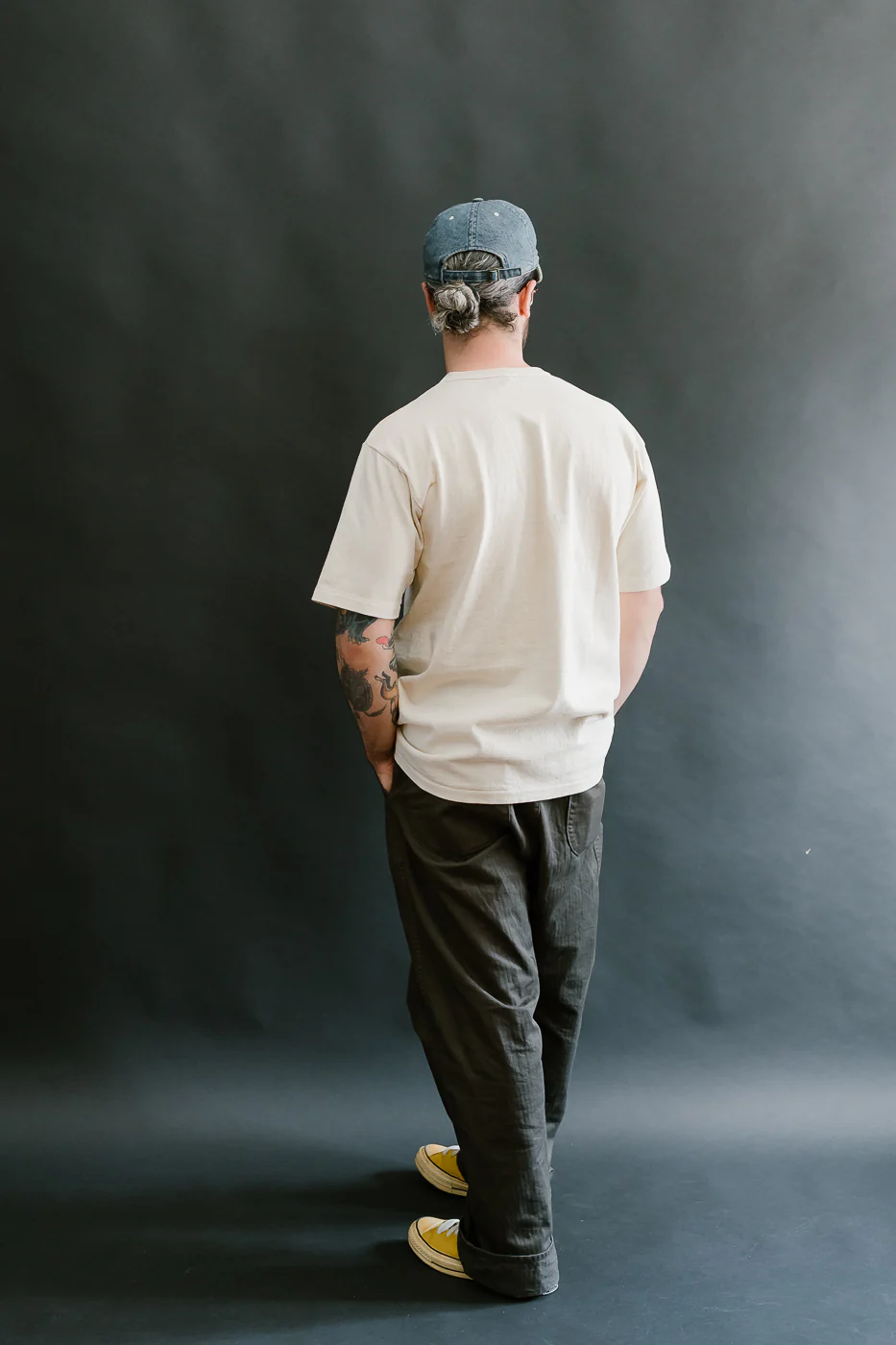9.5oz "Stand Wheel" Pigment Dyed Heavyweight Tee - Cream - Image 7