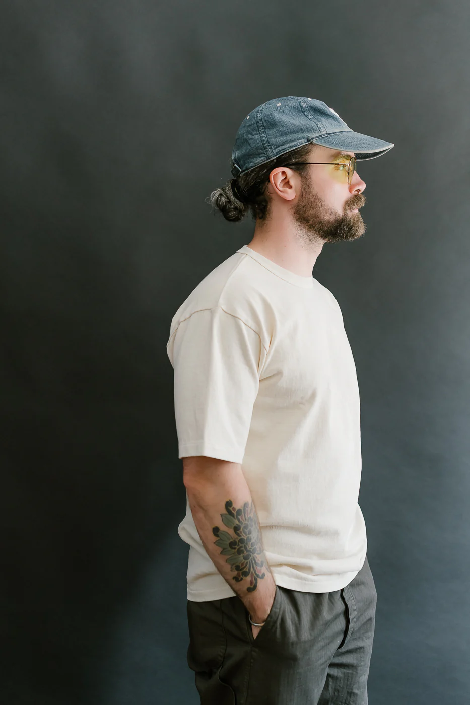 9.5oz "Stand Wheel" Pigment Dyed Heavyweight Tee - Cream - Image 9