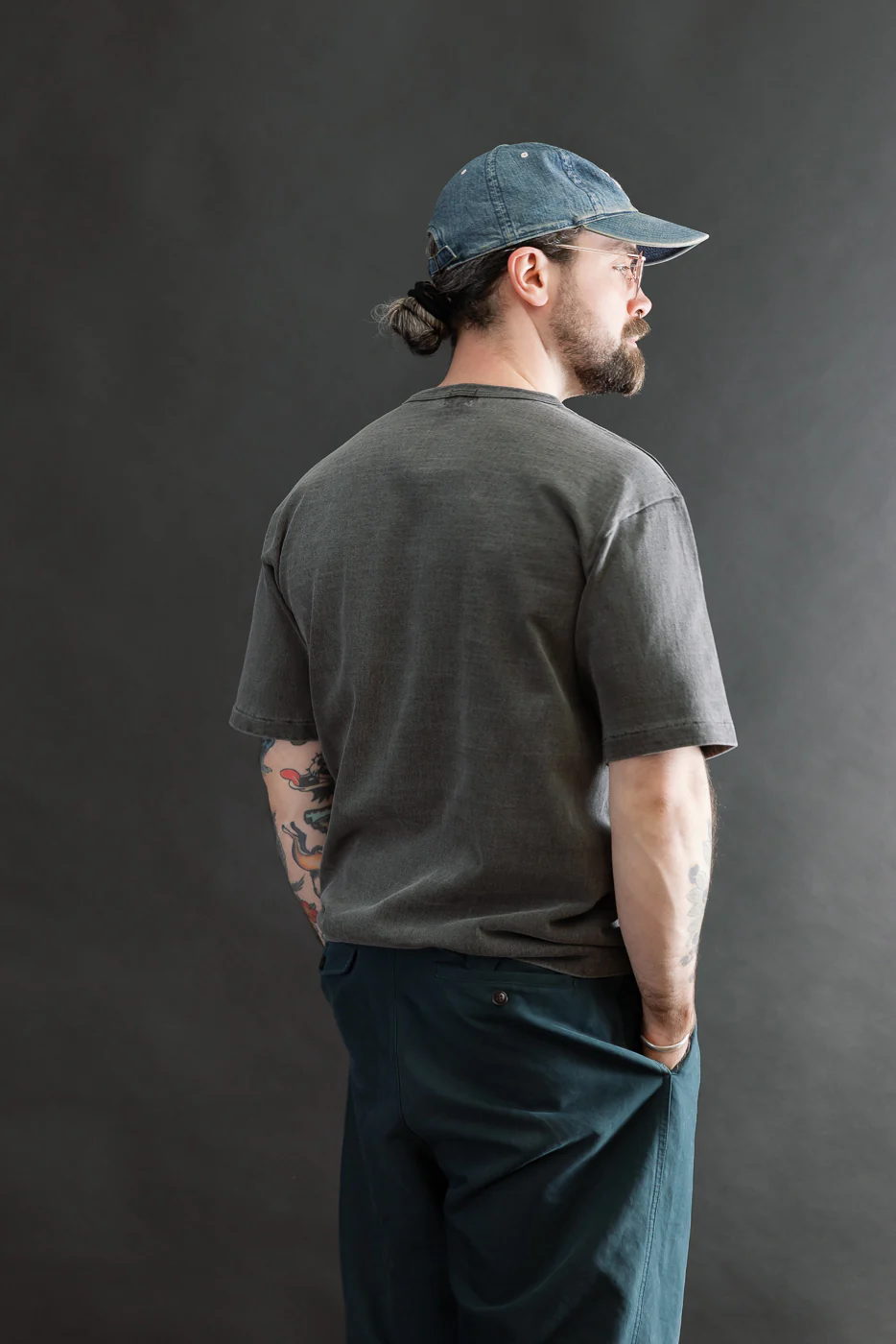 9.5oz "Stand Wheel" Pigment Dyed Heavyweight Tee - Sumikuro - Image 10