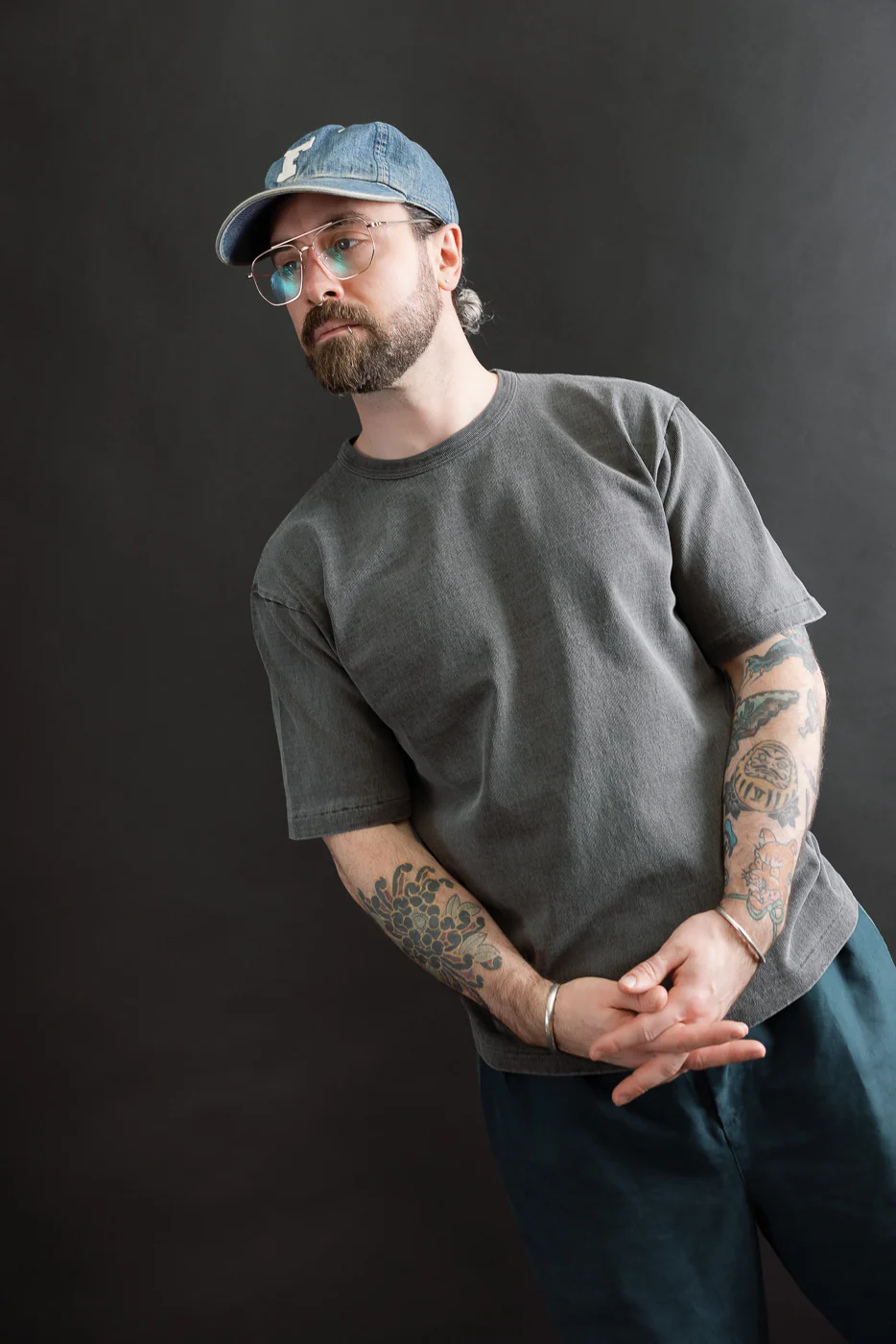 9.5oz "Stand Wheel" Pigment Dyed Heavyweight Tee - Sumikuro - Image 14