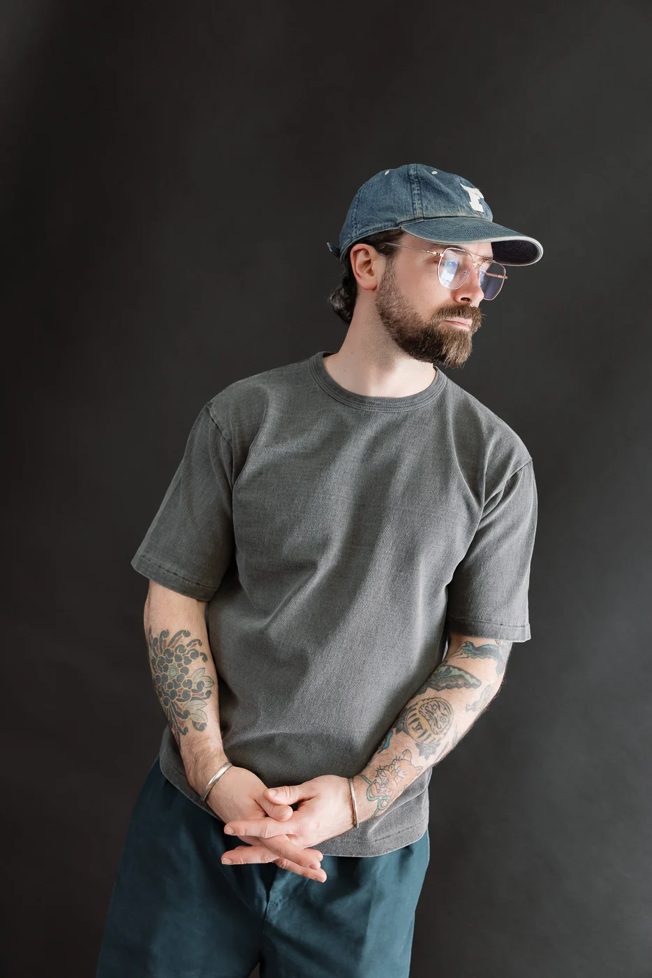 9.5oz "Stand Wheel" Pigment Dyed Heavyweight Tee - Sumikuro - Image 15