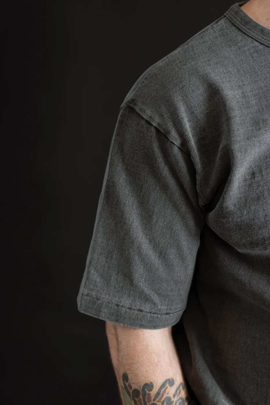 9.5oz "Stand Wheel" Pigment Dyed Heavyweight Tee - Sumikuro - Image 17