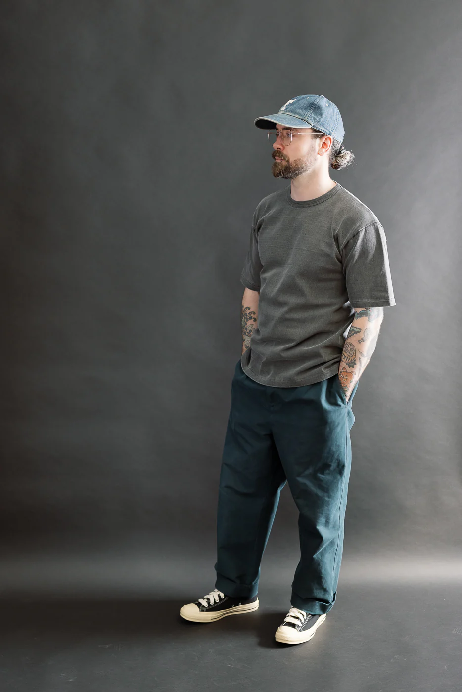 9.5oz "Stand Wheel" Pigment Dyed Heavyweight Tee - Sumikuro - Image 6