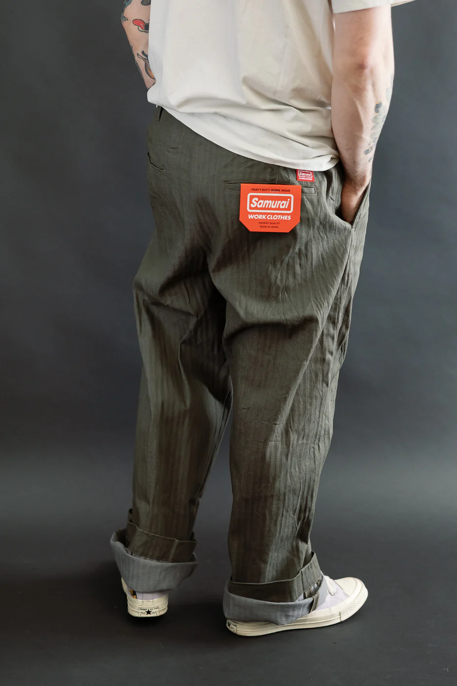 SWC600C-HBII - 13oz Neppy HBT Military - Wide Trousers - Image 12