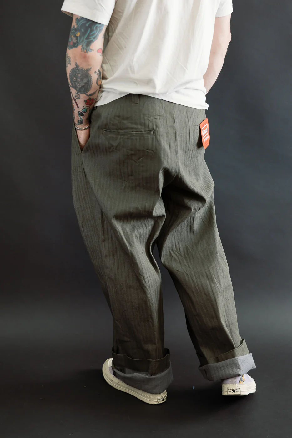SWC600C-HBII - 13oz Neppy HBT Military - Wide Trousers - Image 13