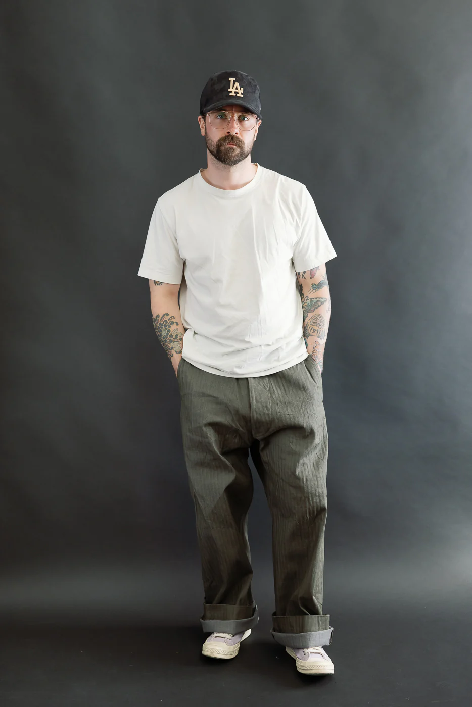 SWC600C-HBII - 13oz Neppy HBT Military - Wide Trousers - Image 7