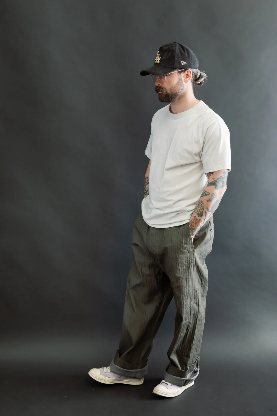 SWC600C-HBII - 13oz Neppy HBT Military - Wide Trousers - Image 8