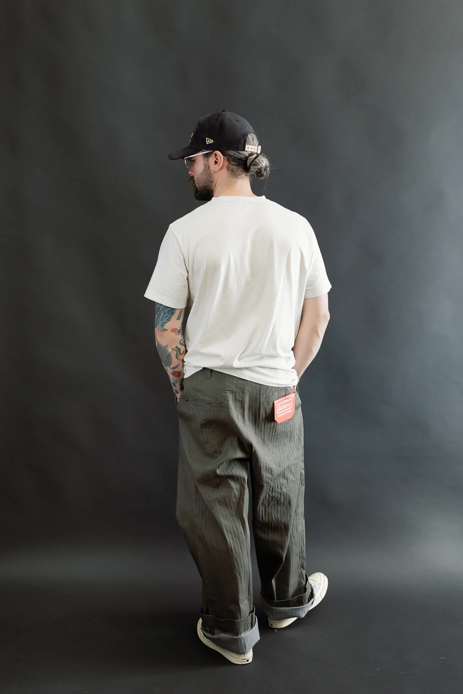 SWC600C-HBII - 13oz Neppy HBT Military - Wide Trousers - Image 9