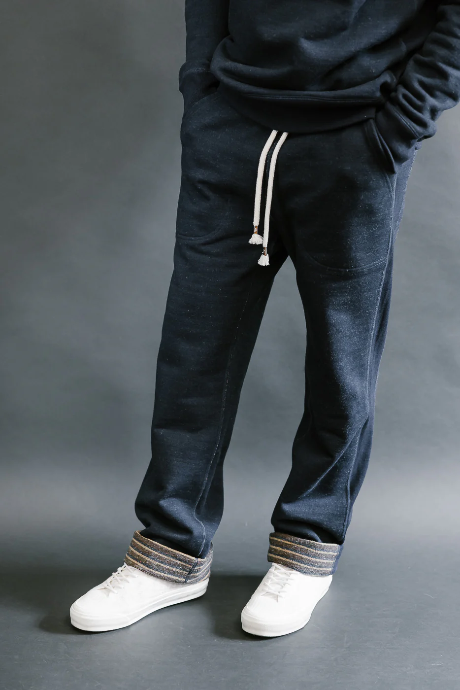 Sweat Pants - Real Indigo Blanket Striped French Terry - Image 11
