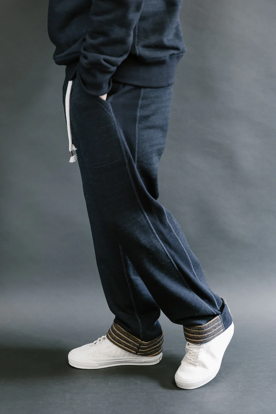 Sweat Pants - Real Indigo Blanket Striped French Terry - Image 12