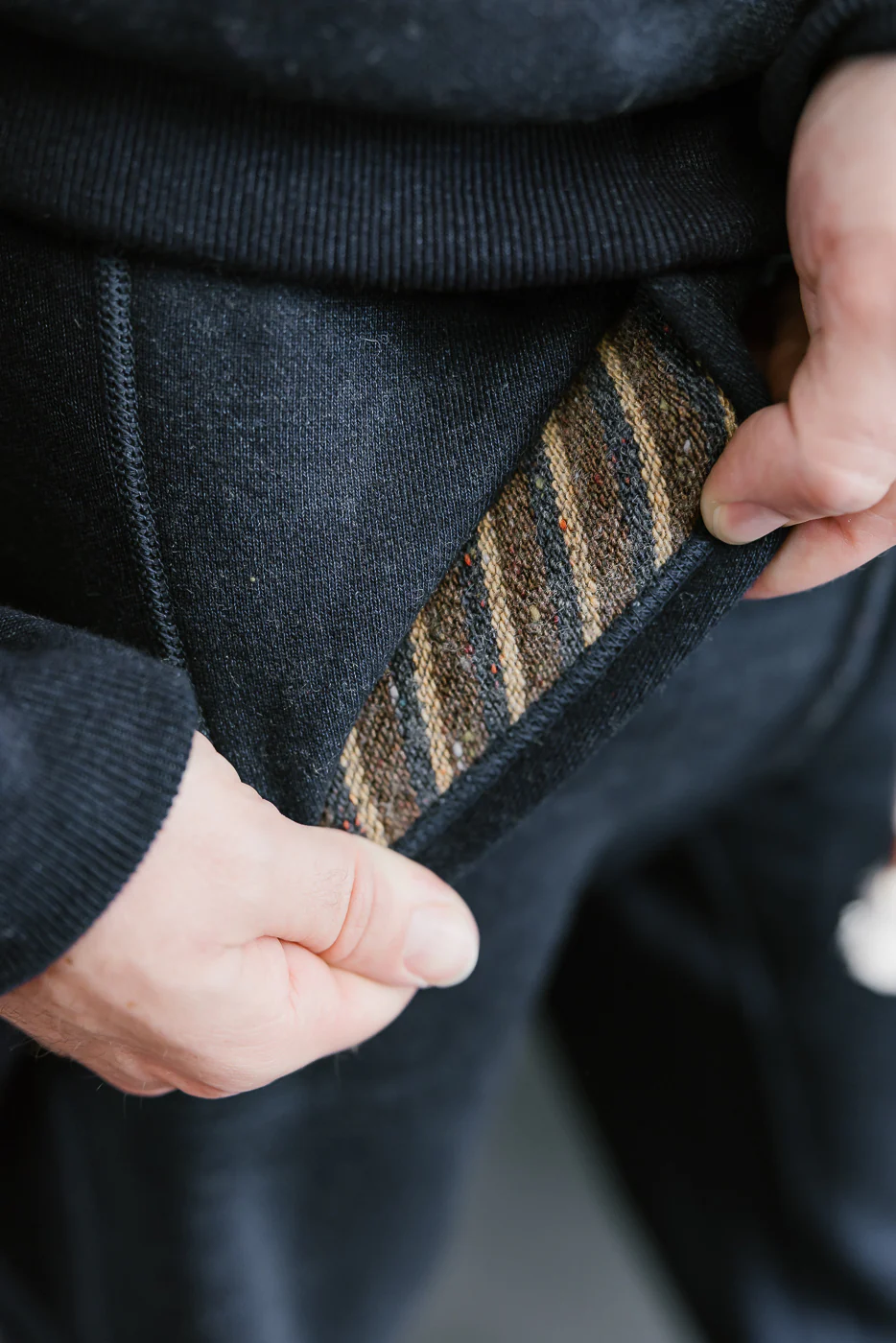 Sweat Pants - Real Indigo Blanket Striped French Terry - Image 18