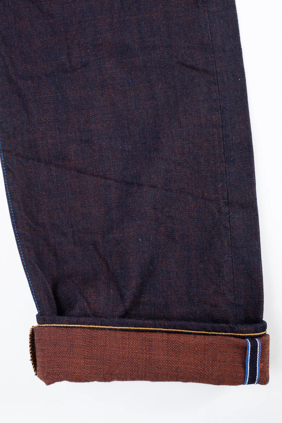 TNK103KH - 14.5oz "KAKISHIBU" Selvedge Indigo x Persimmon - Loose Straight - Image 5