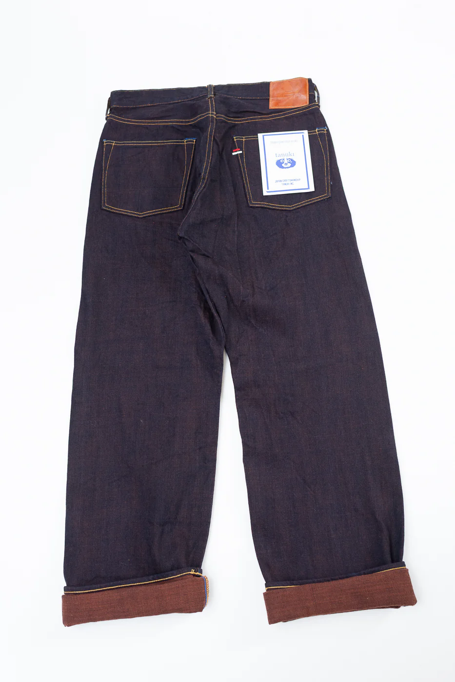 TNK103KH - 14.5oz "KAKISHIBU" Selvedge Indigo x Persimmon - Loose Straight - Image 6