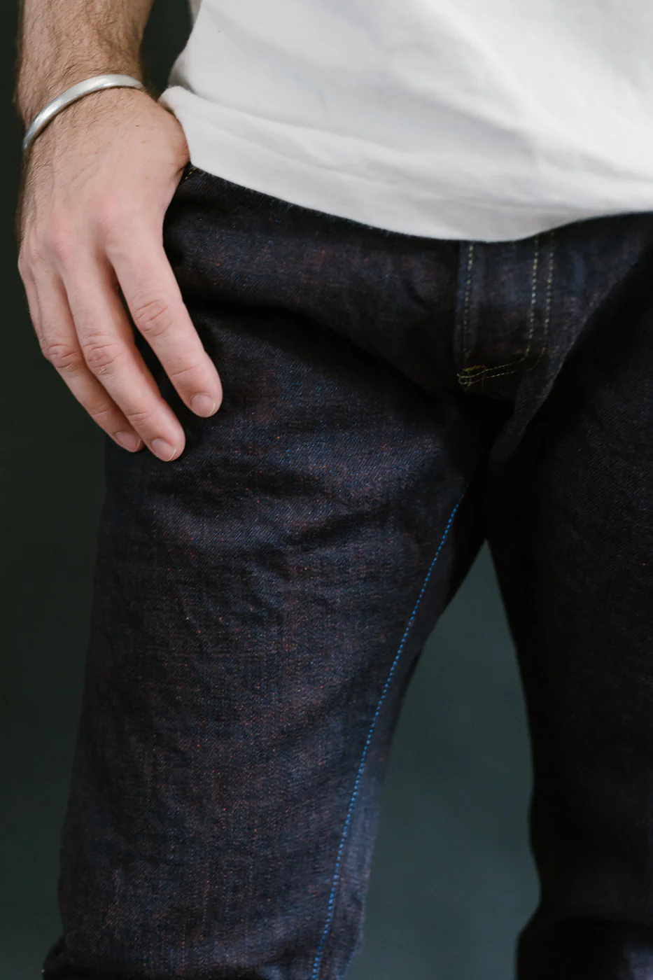 TNK202KH - 14.5oz "KAKISHIBU" Selvedge Indigo x Persimmon - High Tapered - Image 17