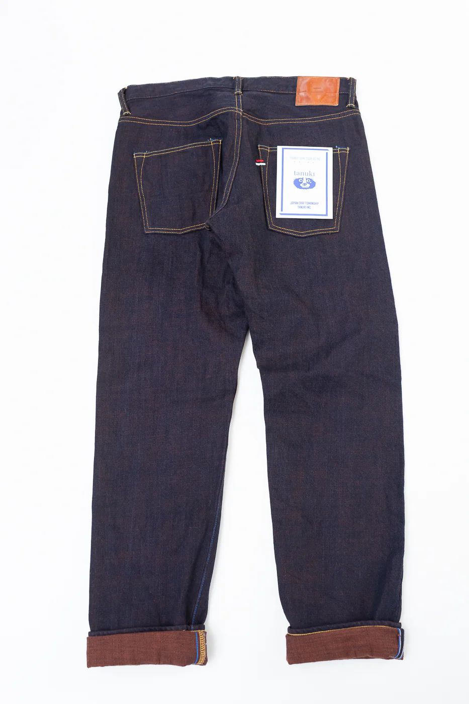 TNK202KH - 14.5oz "KAKISHIBU" Selvedge Indigo x Persimmon - High Tapered - Image 6