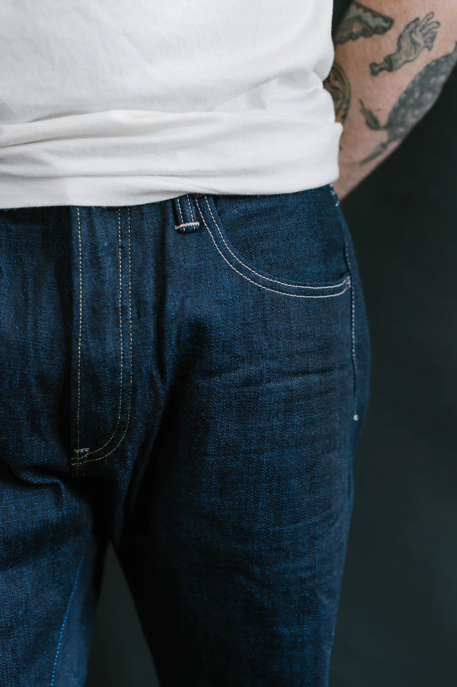 TNK202TB - 16.5oz "YURAI" Selvedge Natural Indigo x Cobalt - High Tapered - Image 17