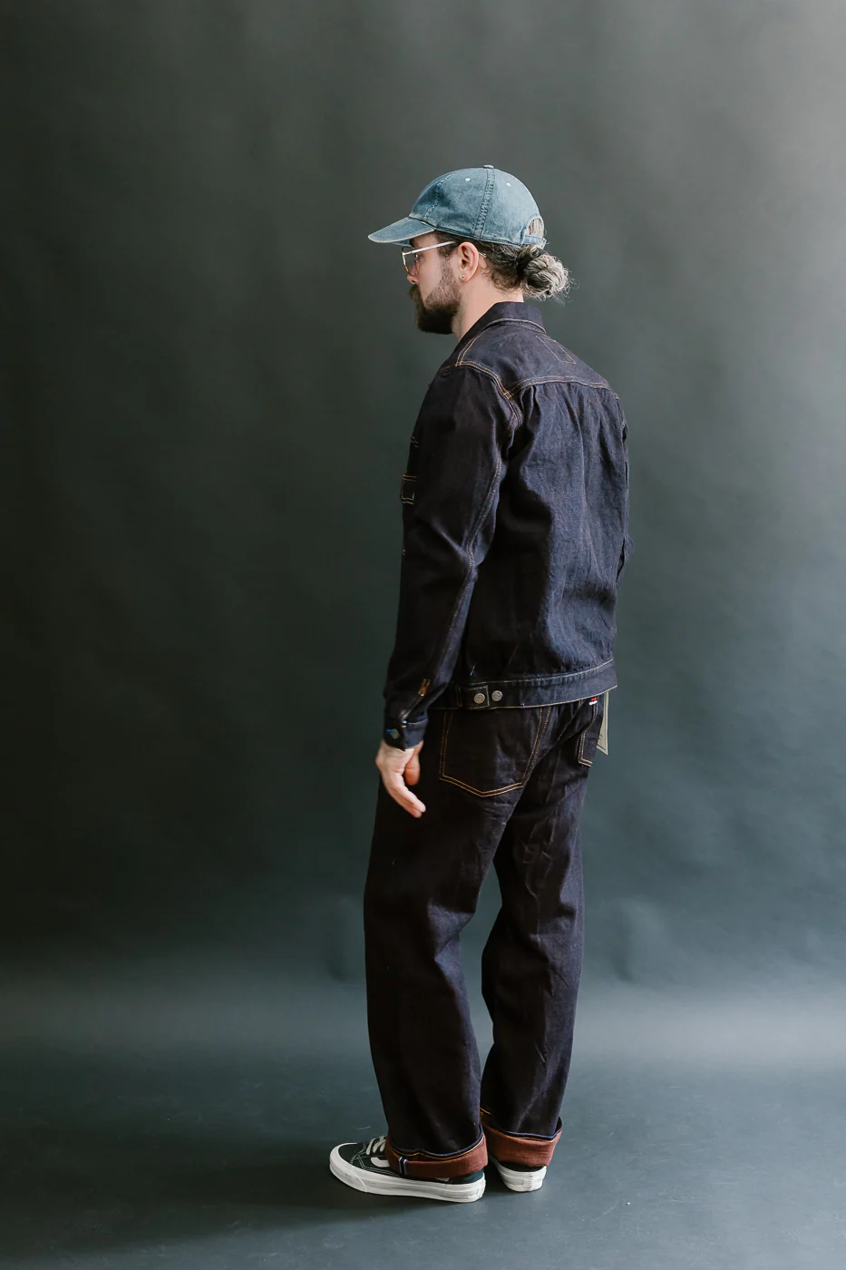 TNK402KH - 14.5oz "KAKISHIBU" Selvedge Indigo x Persimmon - Type II Jacket - Image 10