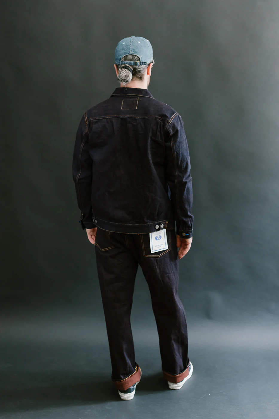 TNK402KH - 14.5oz "KAKISHIBU" Selvedge Indigo x Persimmon - Type II Jacket - Image 11