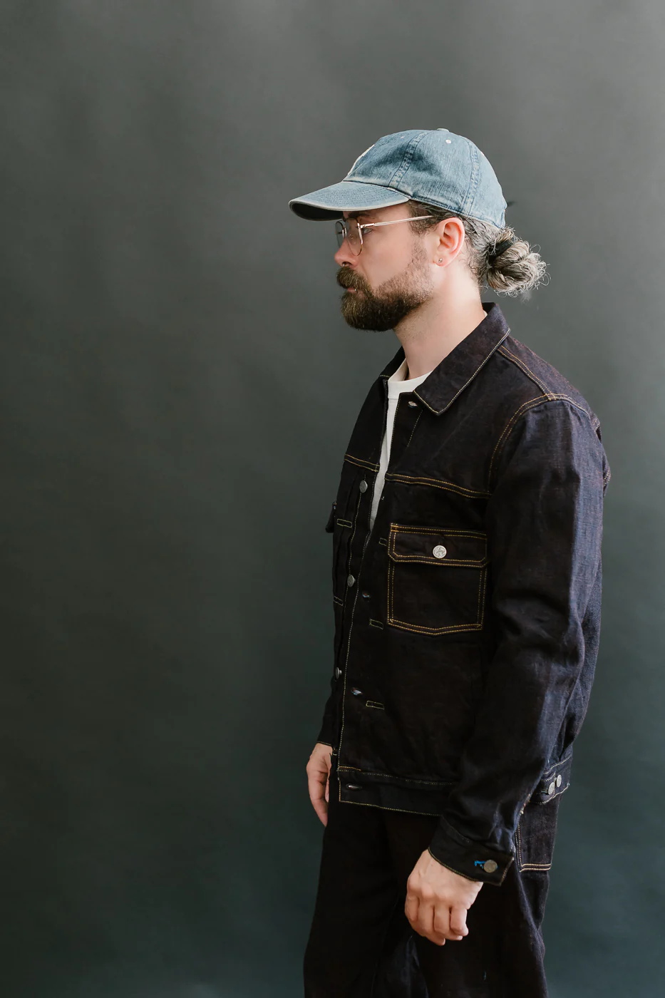 TNK402KH - 14.5oz "KAKISHIBU" Selvedge Indigo x Persimmon - Type II Jacket - Image 13
