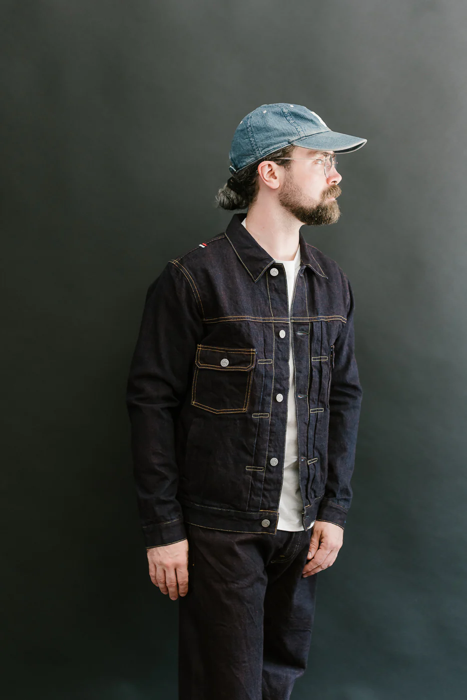 TNK402KH - 14.5oz "KAKISHIBU" Selvedge Indigo x Persimmon - Type II Jacket - Image 16