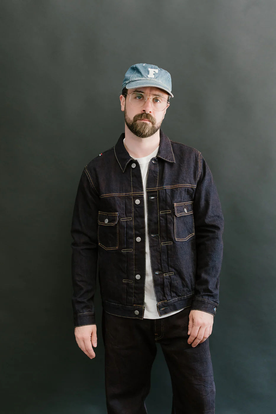 TNK402KH - 14.5oz "KAKISHIBU" Selvedge Indigo x Persimmon - Type II Jacket - Image 17
