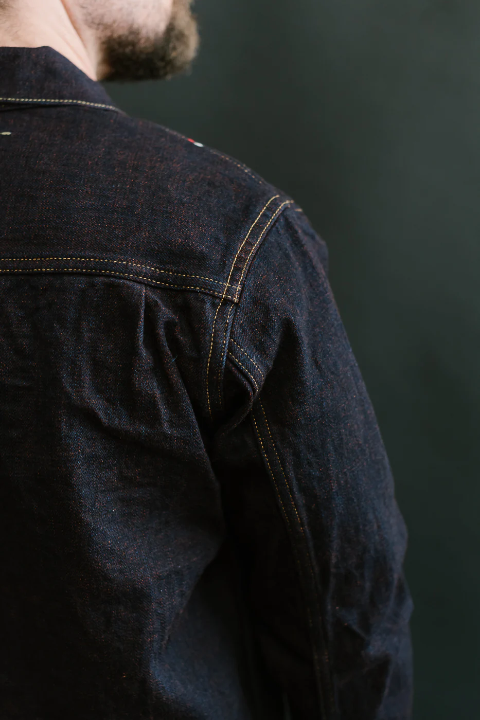 TNK402KH - 14.5oz "KAKISHIBU" Selvedge Indigo x Persimmon - Type II Jacket - Image 23