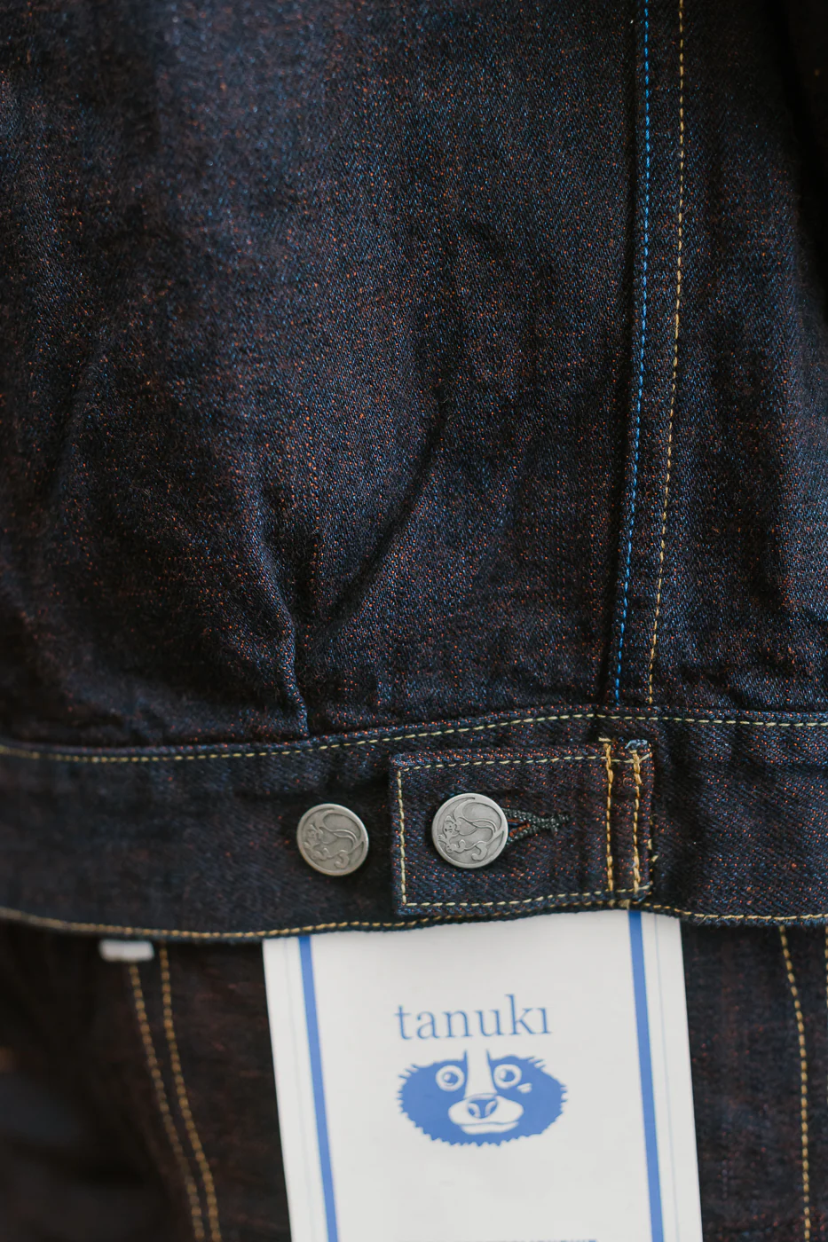 TNK402KH - 14.5oz "KAKISHIBU" Selvedge Indigo x Persimmon - Type II Jacket - Image 25