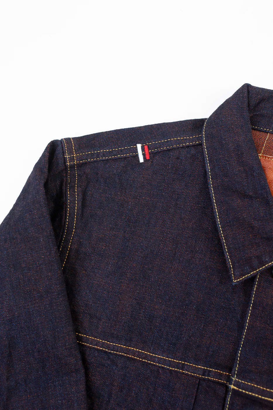 TNK402KH - 14.5oz "KAKISHIBU" Selvedge Indigo x Persimmon - Type II Jacket - Image 5