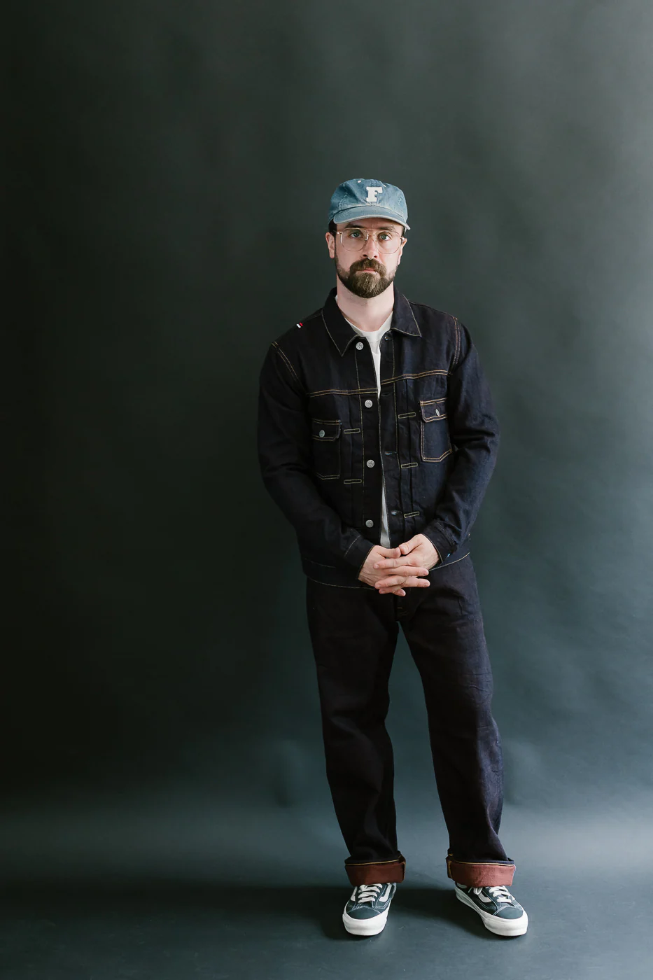 TNK402KH - 14.5oz "KAKISHIBU" Selvedge Indigo x Persimmon - Type II Jacket - Image 8